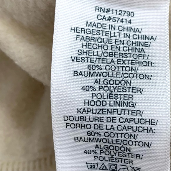 True Religion Full Zip Hoodie Men's Large Cream Fleece Graphic Print - Picture 8 of 12